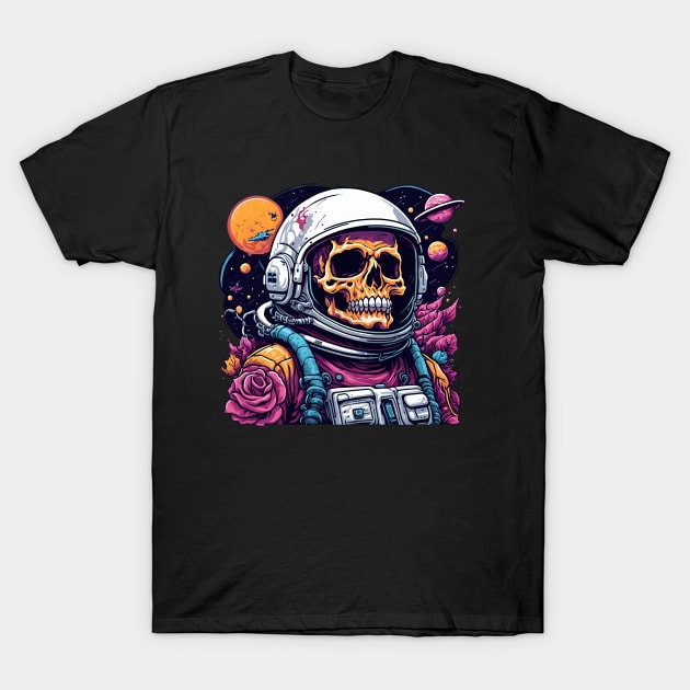 Cosmic Skull Odyssey T-Shirt by Jipau